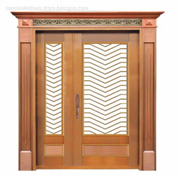 High Quality Handmade Copper Unequal Double Door